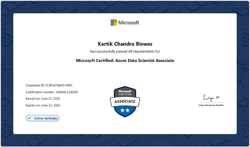 Azure Data Scientist Associate (DP-100)